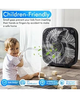 20 Inch Box Portable Floor Fan with 3 Speed Settings and Knob Control