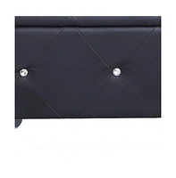 Rectangular Faux Leather Ottoman Bench with Lift-Top Storage
