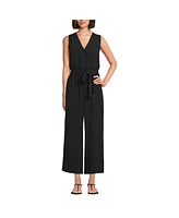 Lands' End Women's Sleeveless Creaseless Wrap Jumpsuit