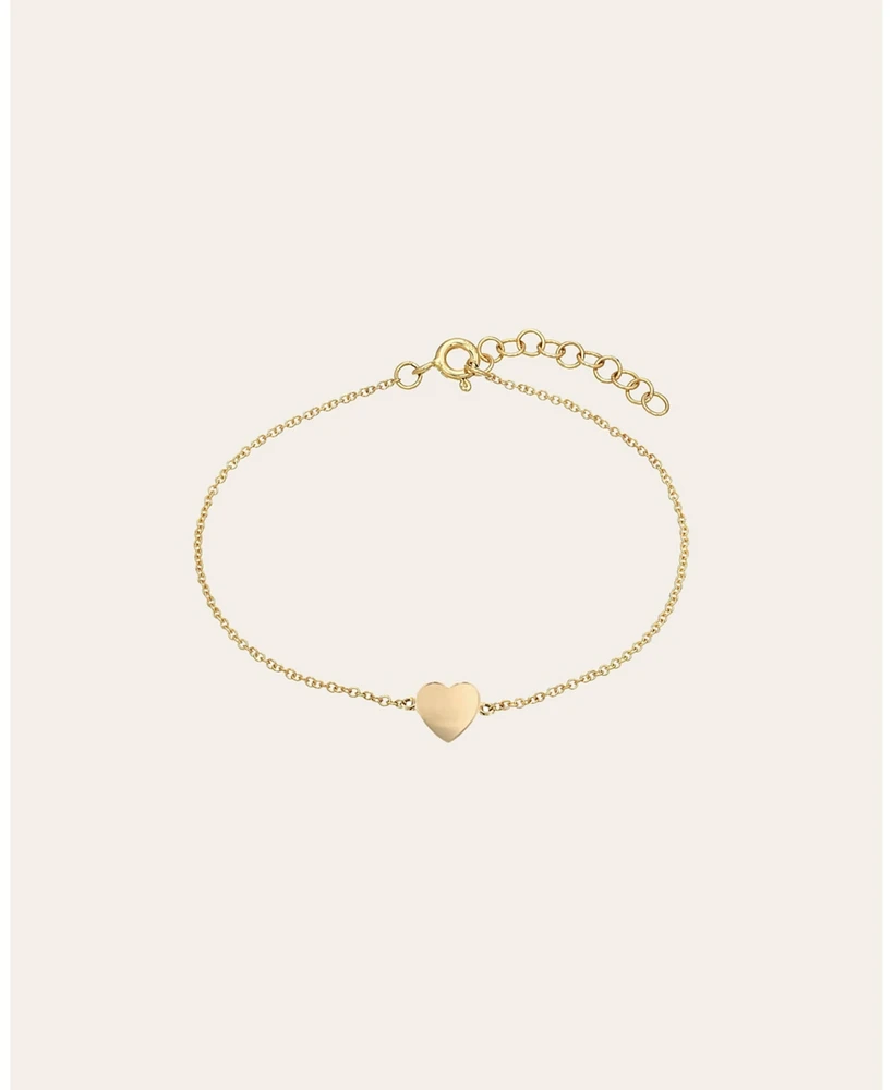 14k Gold Heart Bracelet