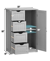 Standing Indoor Wooden Cabinet with 4 Drawers