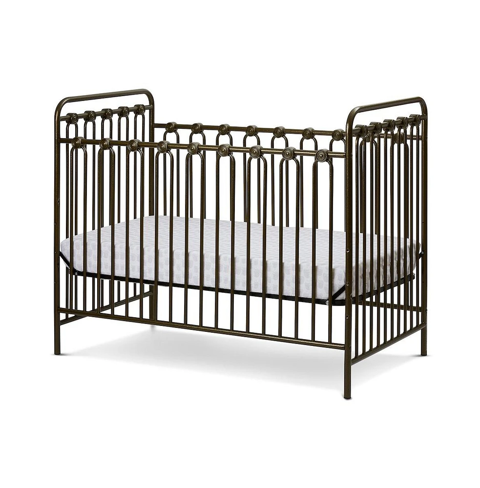 La Baby Napa 3 in 1 Convertible Full Sized Metal Crib in Golden Nugget