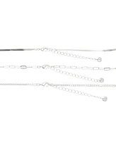 Unwritten Cubic Zirconia Interlocking Heart Layered Necklace Set