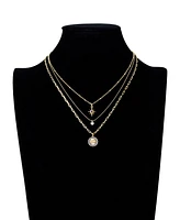 Unwritten Cubic Zirconia and Crystal Celestial Evil Eye and Moon Layered Necklace Set