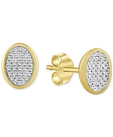 Diamond Oval Bezel Cluster Stud Earrings (1/5 ct. t.w.) in 14k Gold