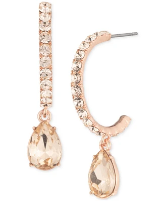Givenchy Color Pear-Shape Crystal Charm Pave C-Hoop Earrings