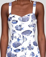 Avec Les Filles Women's Printed A-Line Midi Dress
