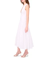 Parker The Abria Cotton Plunging-Neck Drop-Waist Midi Dress