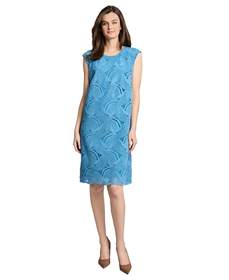 Jones New York Women's Cap-Sleeve Lace Swing Dress