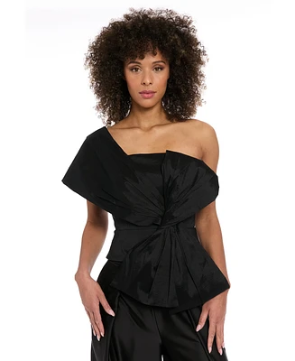 Muse Women's One-Shoulder Asymmetric-Bow Top
