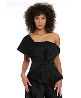 Muse Women's One-Shoulder Asymmetric-Bow Top