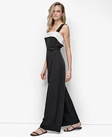 Dkny Women's Belted Buckle-Strap Jumpsuit