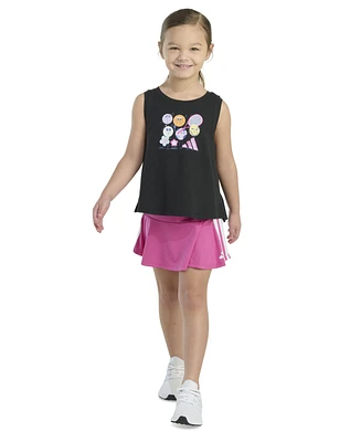 adidas Toddler and Little Girls 2-Piece Waist Tank 3-Stripe Skort Set