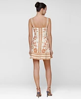 Avec Les Filles Women's Floral-Print Bustier Mini Dress