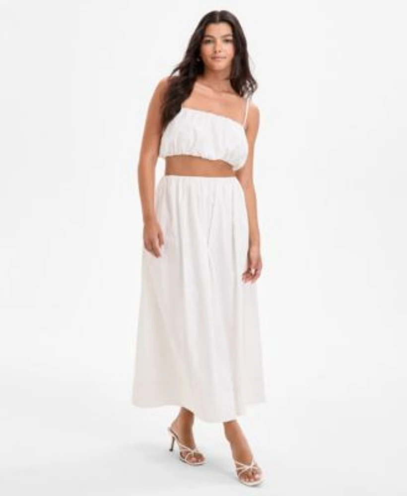 French Connection Womens Nomi Cotton Crop Top Nomi Cotton Midi Skirt