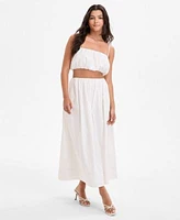 French Connection Womens Nomi Cotton Crop Top Nomi Cotton Midi Skirt