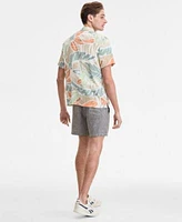 Sun Stone Mens Cutler Leaf Print Camp Shirt Lava Flow Graphic T Shirt Chase 6 Linen Blend Shorts Exclusively At Macys