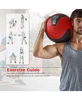 Sunny Health & Fitness Medicine Ball 15LBS, Non-slip Grip