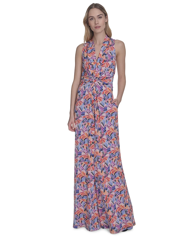 Vince Camuto Women's Printed Halter-Neck Jumpsuit