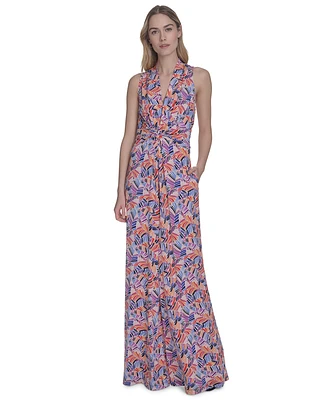 Vince Camuto Women's Printed Halter-Neck Jumpsuit