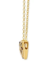 Godiva x Le Vian Vanilla Diamond & Chocolate Diamond Heart 19" Pendant Necklace (3/8 ct. t.w.) in 14k Yellow Gold