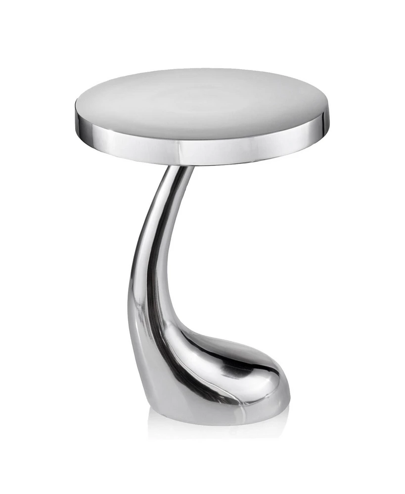 Polished Aluminum Round Table – Compact and Durable Design