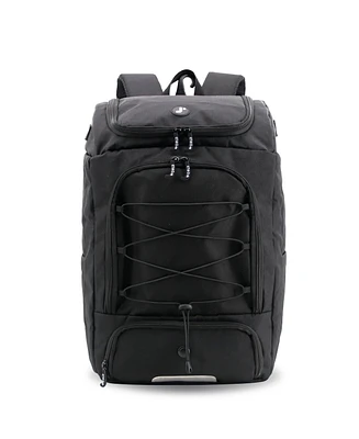 J World Athlete Backpack with Shoe Compartment Bat Holders and Night Visibility