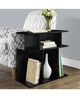 Modern Wood End Table with Six Open Shelves for Organization