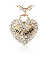 Juicy Couture Pave Heart Cyrstal Chain Pendant Necklace