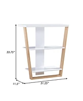 Modern Console Table with 3 Shelves & Slanted Legs for Stylish Storage For Living Room