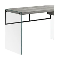 24" Grey and Clear Computer Desk