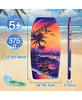 37" Body Board with Wrist Leash Fiberclad Cover Phuzion Core Crescent Tail