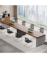 Tribesigns 6.5 ft Conference Table with Metal Legs for 4-6, Long Meeting Negotiation Training Seminar