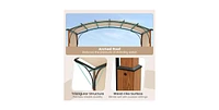10 x 12 Ft Outdoor Retractable Pergola with Retractable Canopy for Patio