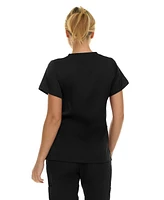 Medichic Women's Eleanor 3-Pocket Stretch V-Neck Scrub Top Shocking Pink Medium