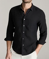 UNTUCKit Men's Regular Fit Wrinkle Resistant Linen Vin Santo Button Up Shirt