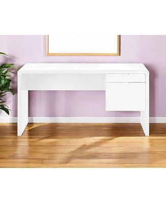 60" White Computer Desk With Two Drawers