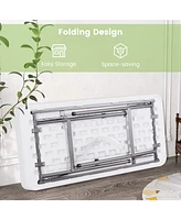 4 Feet Plastic Party Ice Folding Table with Matching Skirt