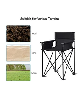 Portable 38 Inch Oversized High Camping Fishing Folding Chair