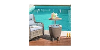 10 Gallon Cooler Bar Table Outdoor Coffee Table Ice Bucket with Telescopic Tabletop for Beer and Wine