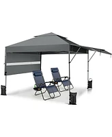 10 x 17.6 Feet Outdoor Instant Pop-up Canopy Tent with Dual Half Awnings