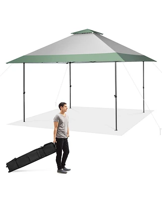 13 x 13 Feet Pop-Up Patio Canopy Tent with Shelter and Wheeled Bag