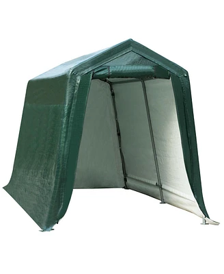 Outdoor Carport Shed with Sidewalls and Waterproof Ripstop Cover