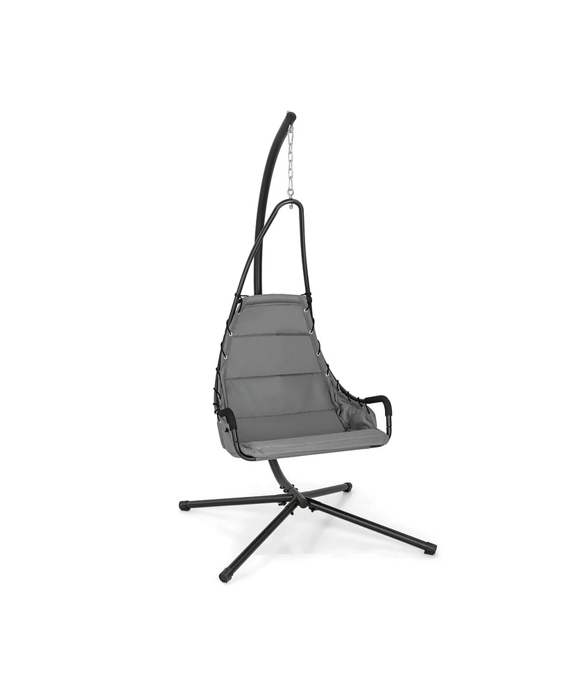 Hanging Chair with Stand and Extra Large Padded Seat