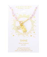 Unwritten Rose Quartz and Mother of Pearl Beaded Celestial Charm Necklace