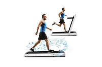 4.75HP 2 In 1 Folding Treadmill with Remote App Control-White