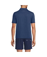 Lands' End Men's Upf 50 Short Sleeve Johnny Collar Polo Rash Guard Shirt