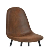 Set Of Four Upholstered Faux Leather Dining Chairs