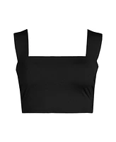 Lands' End Women's Long Torso Square Neck Bikini Top