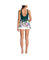 Lands' End Women's Tugless Scallop Swim Dress Swimsuit